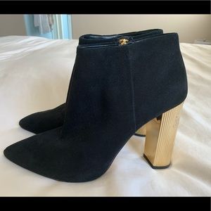 Michael Kors Black Booties with Gold Heel